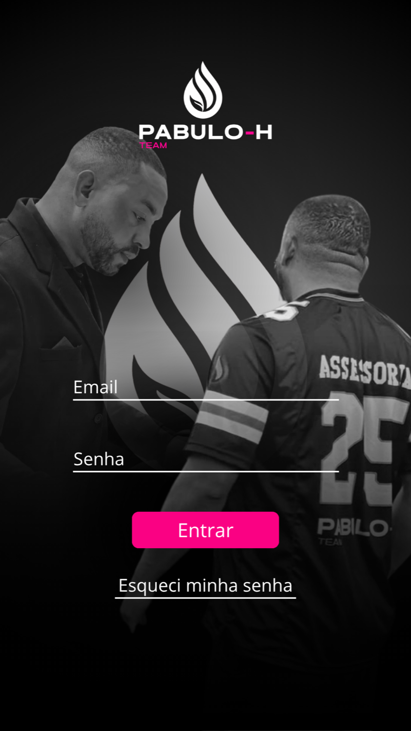 Aplicativo Pabulo-H Team com treino e alimentação organizados