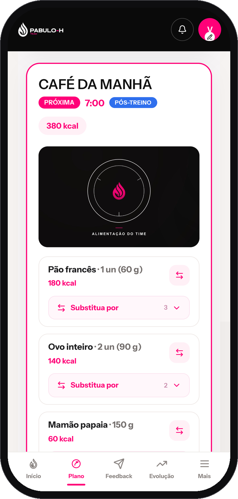 Plano alimentar na sua área: café da manhã com fotos e substituições